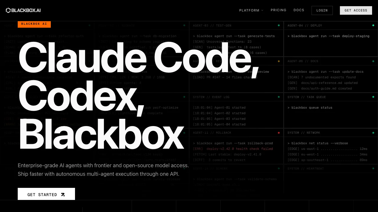 Blackbox AI — Enterprise AI agent platform